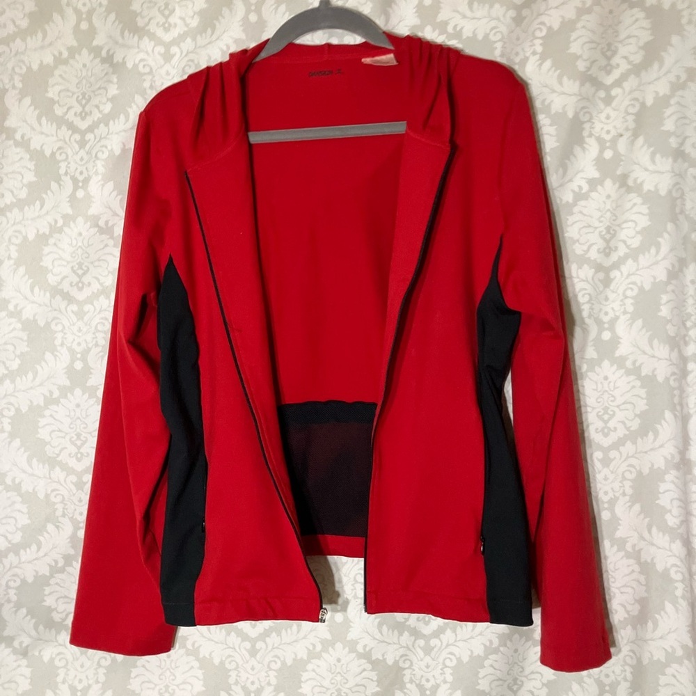 Danskin zip front hooded jacket L